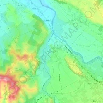 Moumour topographic map, elevation, terrain