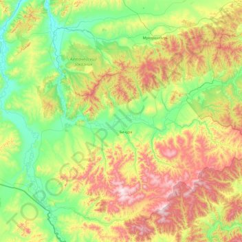 Бичурский район topographic map, elevation, terrain