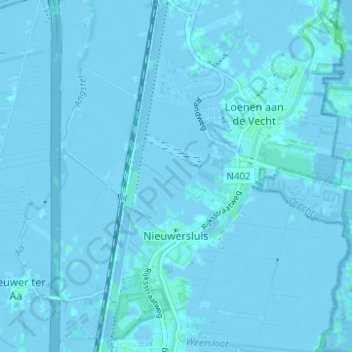 Nieuwersluis topographic map, elevation, terrain