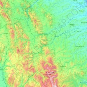 Macerata topographic map, elevation, terrain
