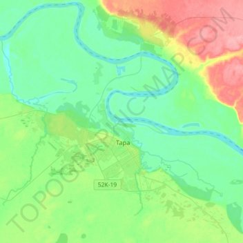 Тарское городское поселение topographic map, elevation, terrain