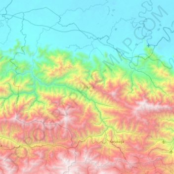 Tolikara topographic map, elevation, terrain