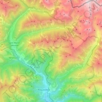 Belvedere topographic map, elevation, terrain