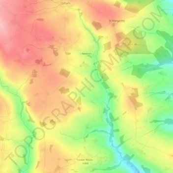 Newton topographic map, elevation, terrain