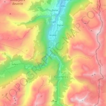 Andeer topographic map, elevation, terrain