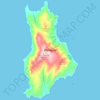 Монерон topographic map, elevation, terrain