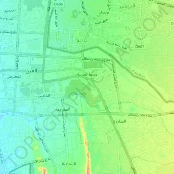 Central District topographic map, elevation, terrain