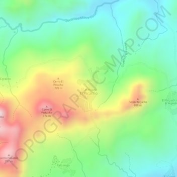 El Picacho topographic map, elevation, terrain