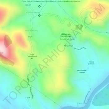 Perumthenaruvi topographic map, elevation, terrain