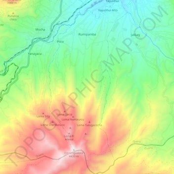 Rumipamba topographic map, elevation, terrain