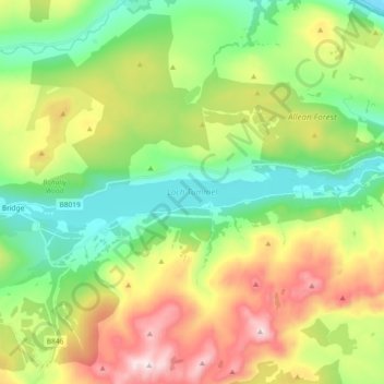 Loch Tummel topographic map, elevation, terrain