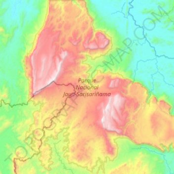Parque Nacional Jaua-Sarisariñama topographic map, elevation, terrain