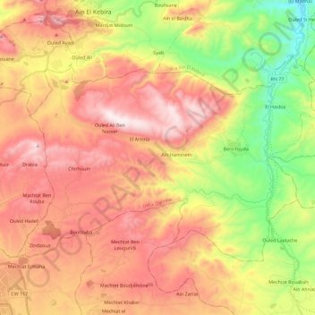 Beni Fouda topographic map, elevation, terrain