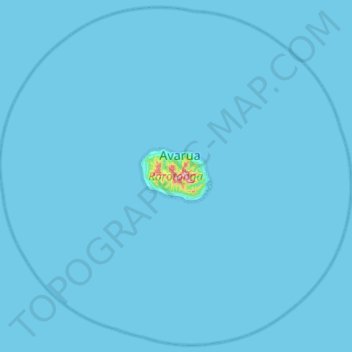Rarotonga topographic map, elevation, terrain