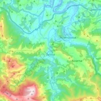 Cestona topographic map, elevation, terrain