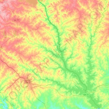 Richard B. Russell Lake topographic map, elevation, terrain