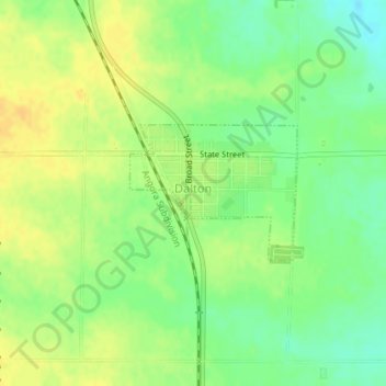 Dalton topographic map, elevation, terrain