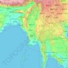 Myanmar topographic map, elevation, terrain