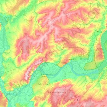 Елабужский район topographic map, elevation, terrain