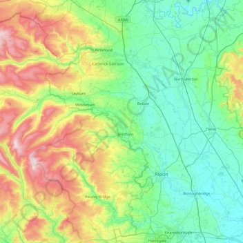 River Swale topographic map, elevation, terrain