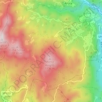 Madonna del Sasso topographic map, elevation, terrain