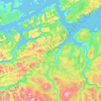 Orkland topographic map, elevation, terrain