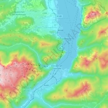 Unterlangbath topographic map, elevation, terrain