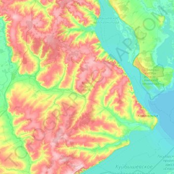 Камско-Устьинский район topographic map, elevation, terrain