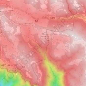 Lusérn - Luserna topographic map, elevation, terrain