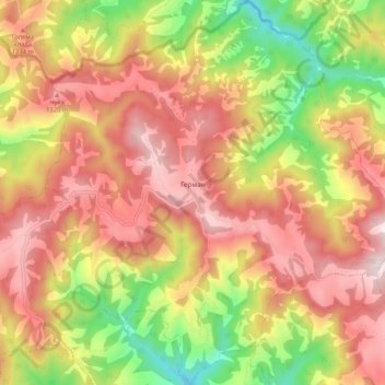 German topographic map, elevation, terrain