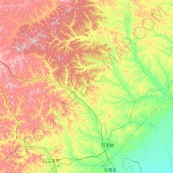 阿荣旗 topographic map, elevation, terrain