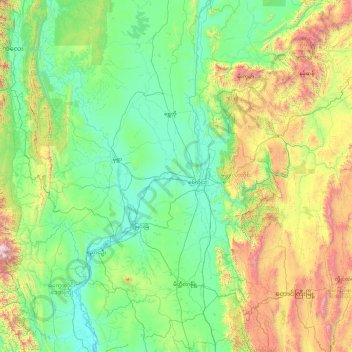 Mandalay topographic map, elevation, terrain