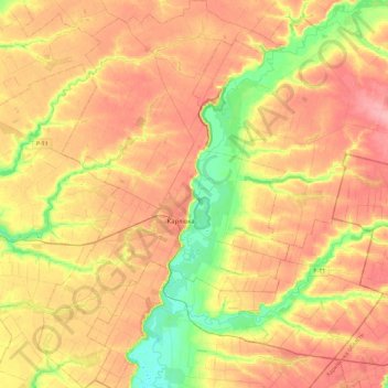 Карлівська міська громада topographic map, elevation, terrain