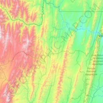 Provincia Burnet O'Connor topographic map, elevation, terrain