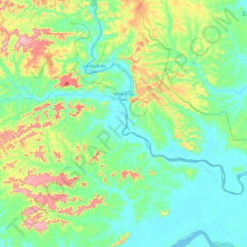 Vitória do Jari topographic map, elevation, terrain