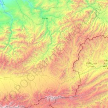 Алай району topographic map, elevation, terrain