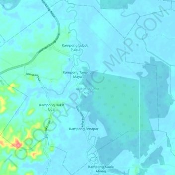 Mukim Tanjong Maya topographic map, elevation, terrain