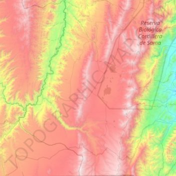Municipio Yunchará topographic map, elevation, terrain