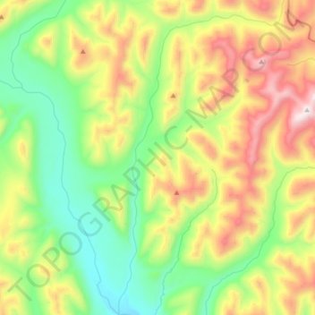 Снежная topographic map, elevation, terrain