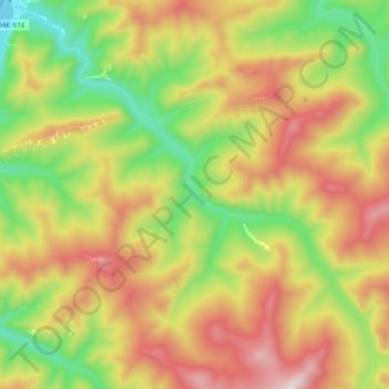 Голубая topographic map, elevation, terrain