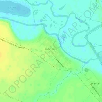 Толстовка topographic map, elevation, terrain
