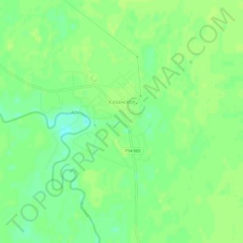 Казанское topographic map, elevation, terrain