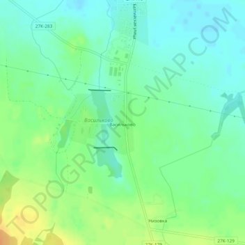 Васильково topographic map, elevation, terrain