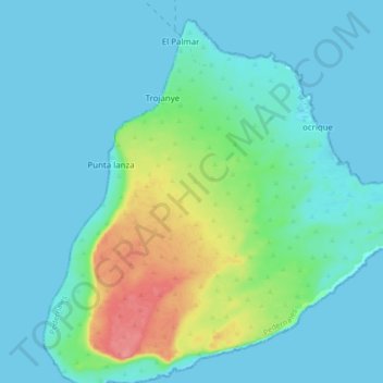 Isla Beata topographic map, elevation, terrain