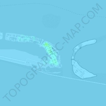 Thilafushi topographic map, elevation, terrain