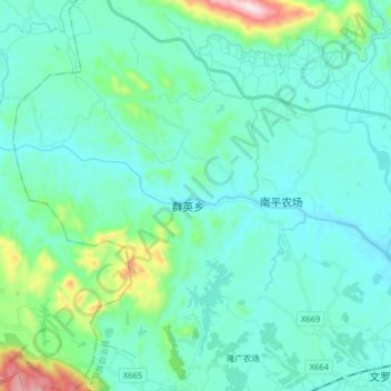 陵水河 topographic map, elevation, terrain