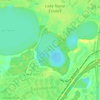 Red Lake topographic map, elevation, terrain