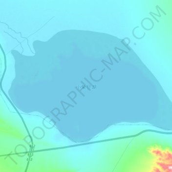 小柴旦湖 topographic map, elevation, terrain