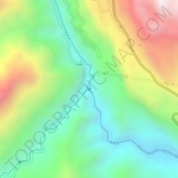 盘龙江 topographic map, elevation, terrain