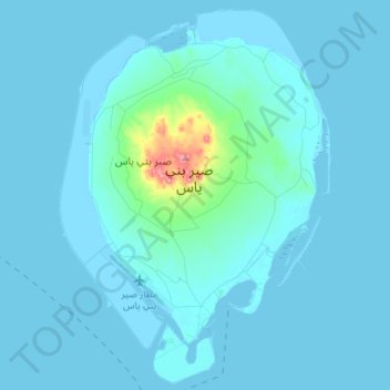 Sir Bani Yas topographic map, elevation, terrain